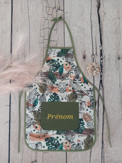 Tablier enfant savane verte