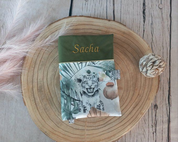 Protège carnet de santé savane sable / uni kaki