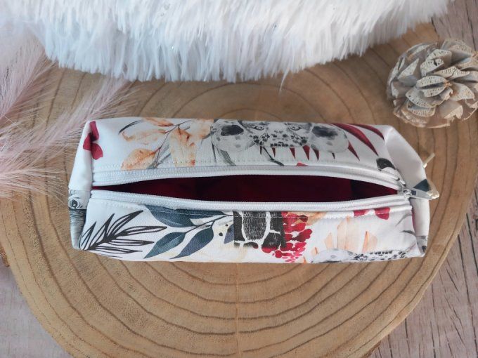 Trousse d'école savane bordeaux / uni bordeaux