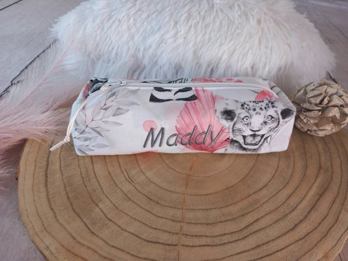 Trousse d'école savane rose / uni rose clair