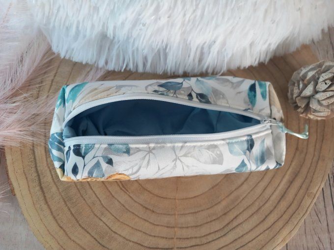 Trousse d'école animaux bleus / uni bleu clair