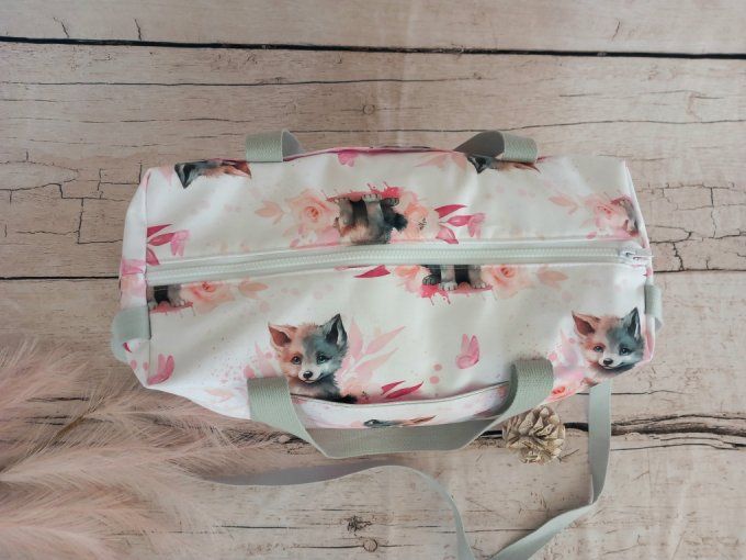 Sac à langer louve / uni rose clair
