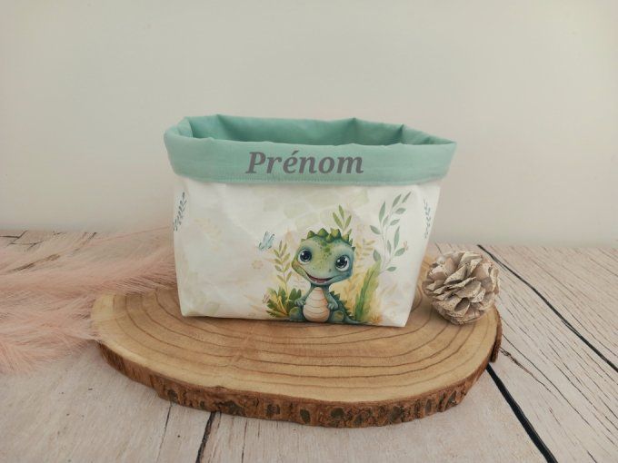 Panière à couches crocodile / uni vert clair