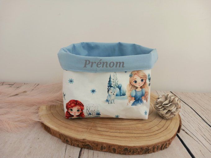 Panière à couches princesses / uni bleu clair