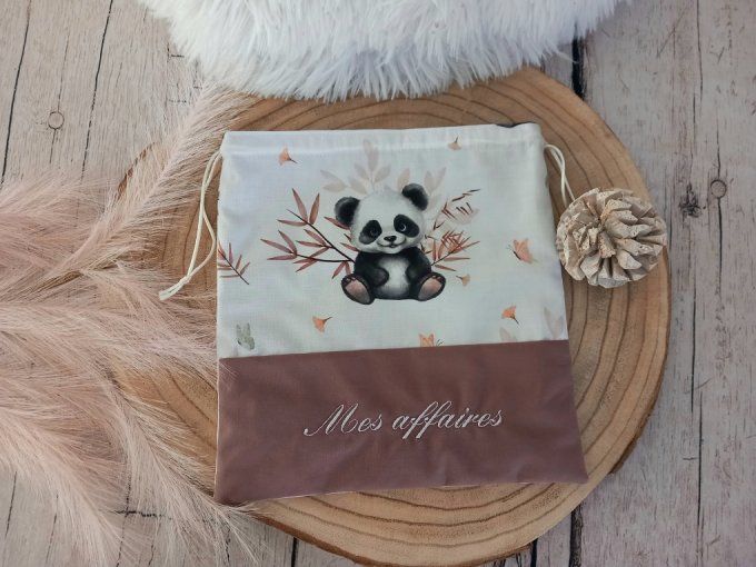 Pochon panda / uni marron