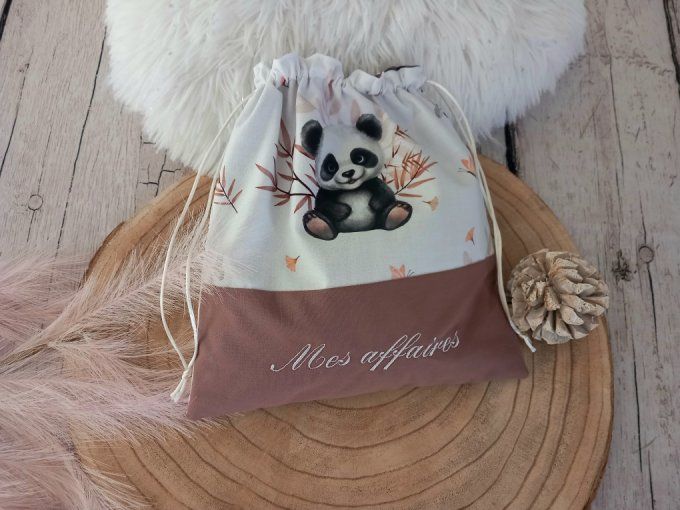 Pochon panda / uni marron