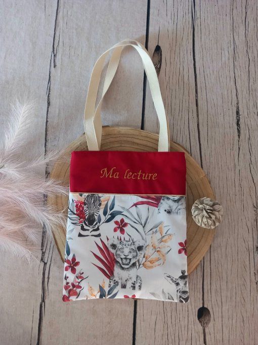 Tote bag savane bordeaux / uni rouge foncé