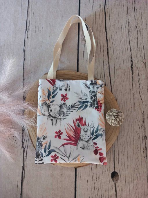 Tote bag savane bordeaux / uni rouge foncé