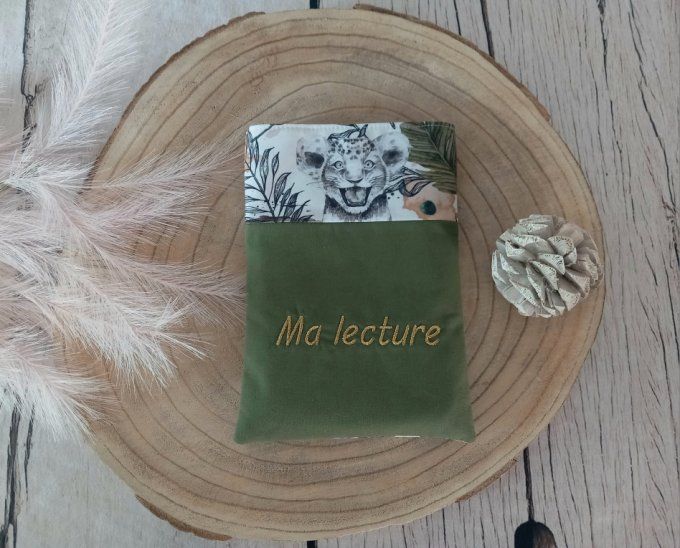 Pochette à livres savane verte / uni kaki