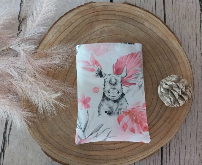 Pochette à livres savane rose / uni rose clair