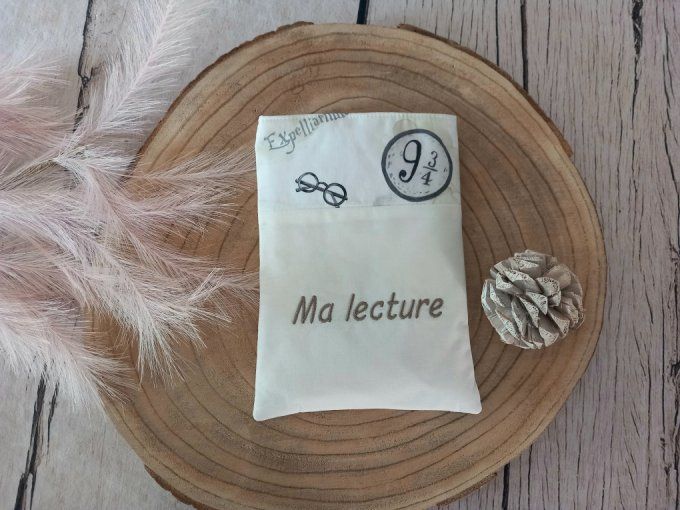 Pochette à livres sorciers / uni écru