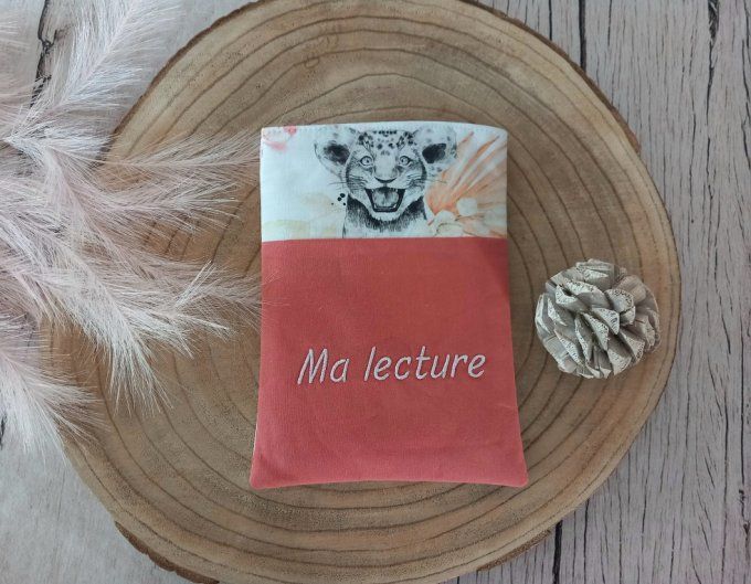 Pochette à livres savane corail / uni marsala