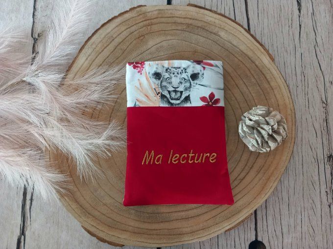 Pochette à livres savane bordeaux / uni rouge foncé