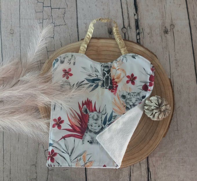 Grand bavoir élastique savane bordeaux