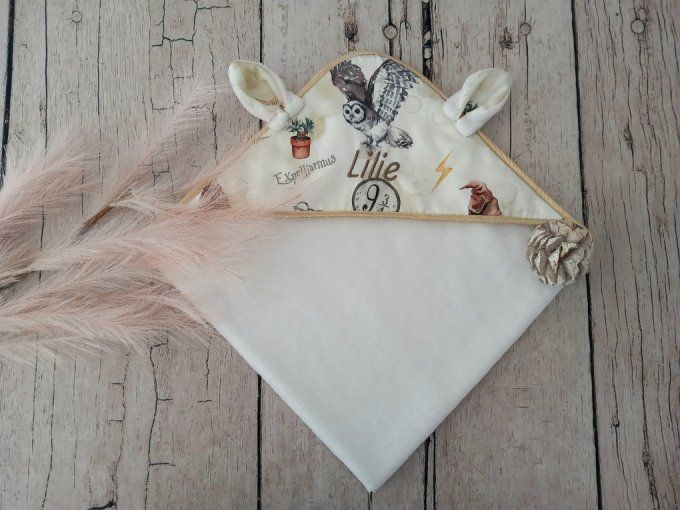 Cape de bain sorciers / micro-éponge bambou blanche