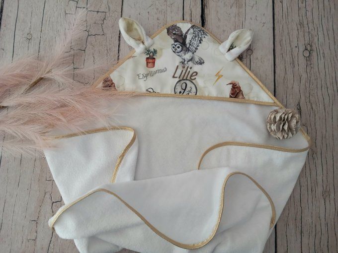 Cape de bain sorciers / micro-éponge bambou blanche