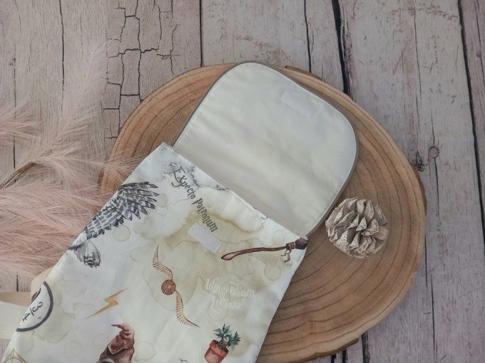 Sac à dos enfant sorciers / rabat uni écru