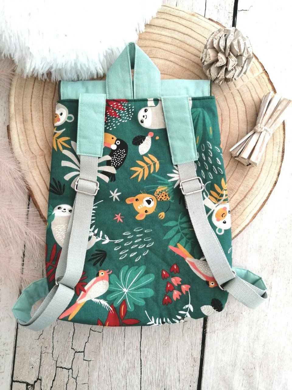 Sac à cordon de serrage avec motif pour enfant Couleur Vert