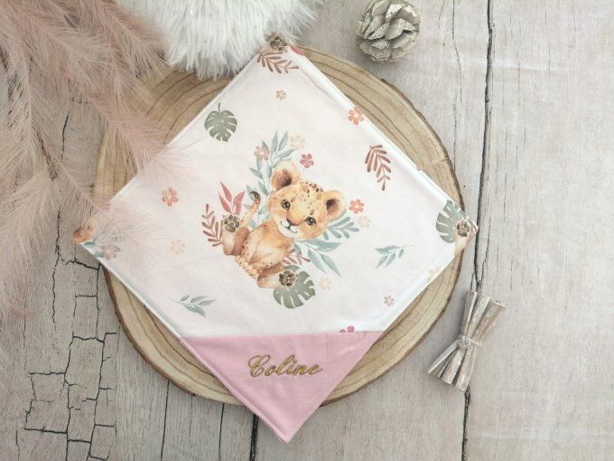 Serviette de table 30x30 cm lion fleur