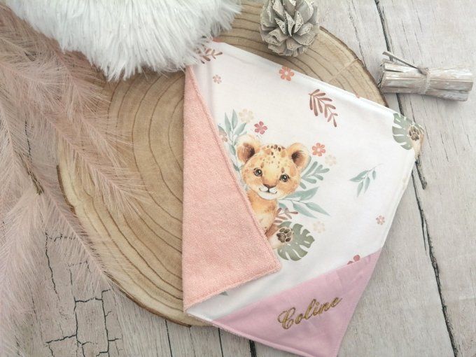 Serviette de table 30x30 cm lion fleur