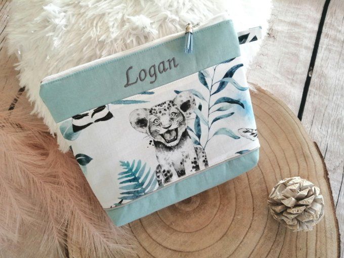 Trousse de toilette savane bleue/bleu clair