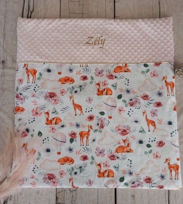 Couverture personnalisée bébé chevreuils